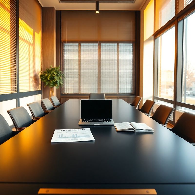 Masa de conferință dintr-un birou de consultanță fiscală din București